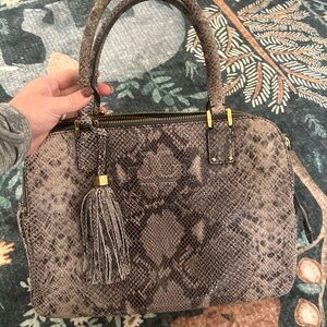 Tory Burch Brown Snakeskin Satchel